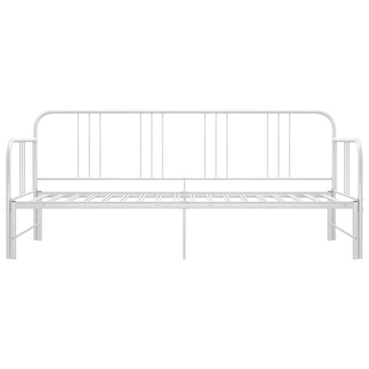 Utdragbar sängram bäddsoffa vit metall 90x200 cm