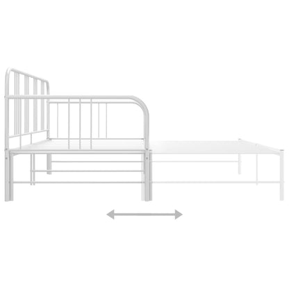 Utdragbar sängram bäddsoffa vit metall 90x200 cm