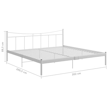 Sängram utan madrass vit metall 200x200 cm