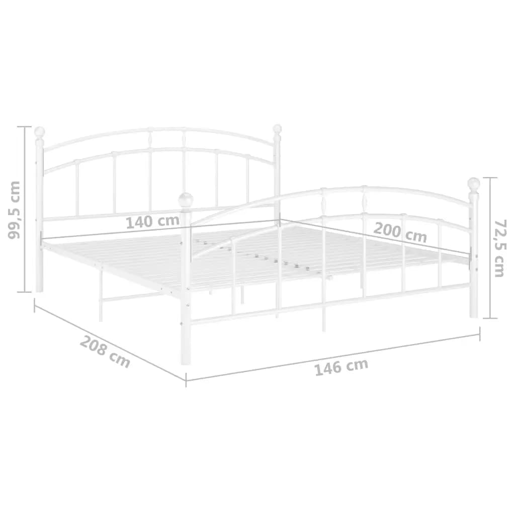 Sängram utan madrass vit metall 140x200 cm