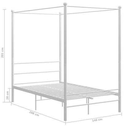 Himmelsäng vit metall 140x200 cm