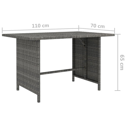 Trädgårdsbord grå 110x70x65cm konstrotting