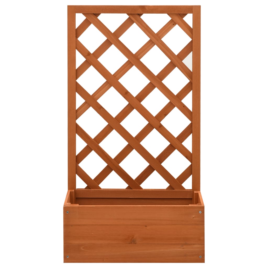 Odlingslåda med spaljé orange 50x25x90 cm massivt granträ