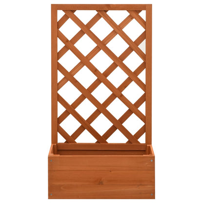 Odlingslåda med spaljé orange 50x25x90 cm massivt granträ