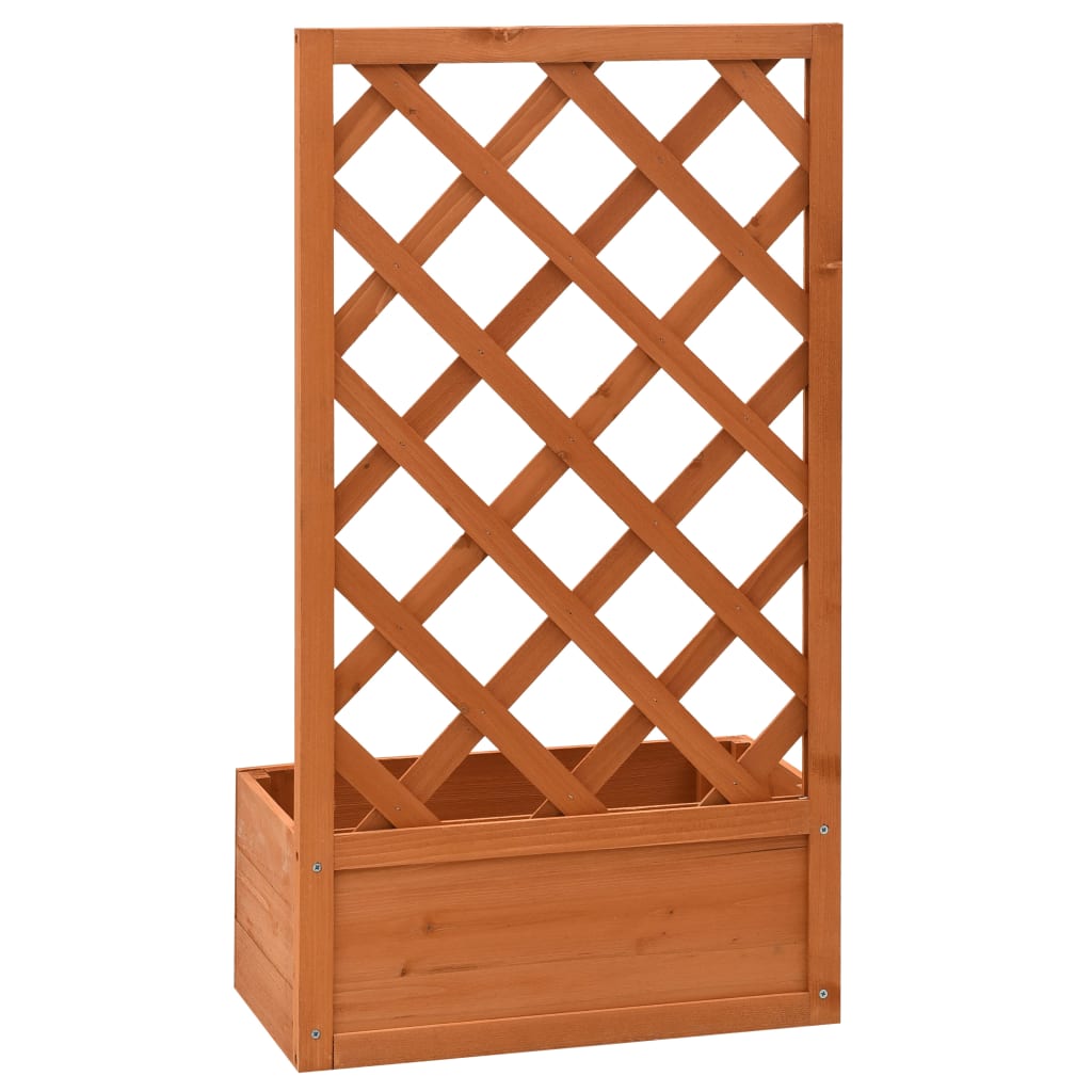 Odlingslåda med spaljé orange 50x25x90 cm massivt granträ