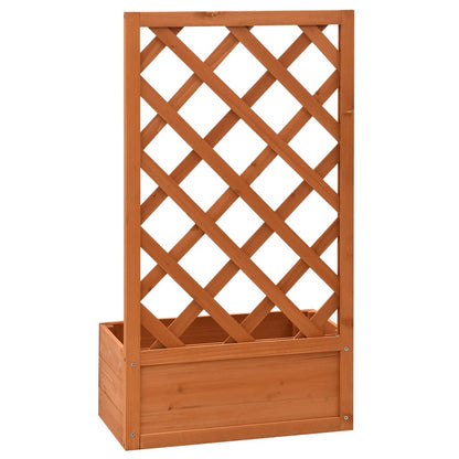 Odlingslåda med spaljé orange 50x25x90 cm massivt granträ