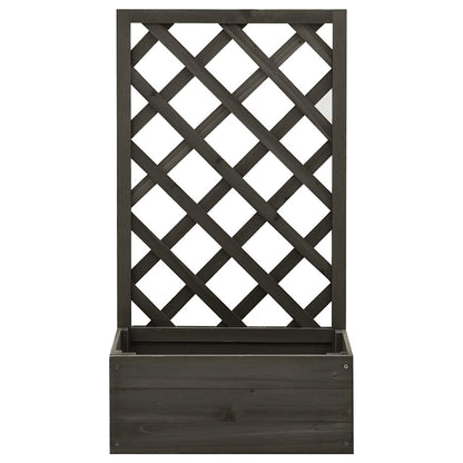 Odlingslåda med spaljé grå 50x25x90 cm massivt granträ