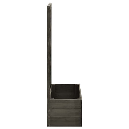 Odlingslåda med spaljé grå 50x25x90 cm massivt granträ