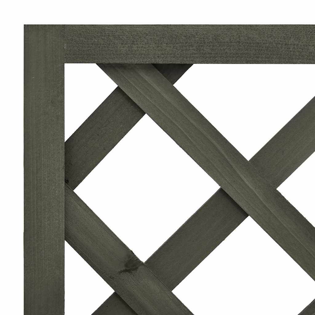 Odlingslåda med spaljé grå 50x25x90 cm massivt granträ