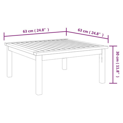 Soffbord för trädgården 63x63x30 cm massivt akaciaträ