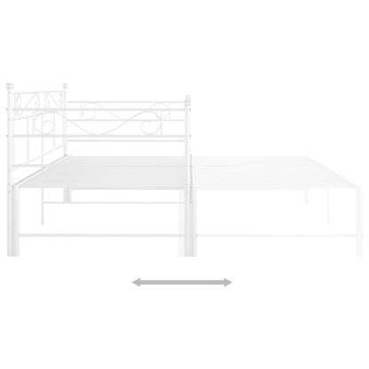 Utdragbar sängram bäddsoffa vit metall 90x200 cm