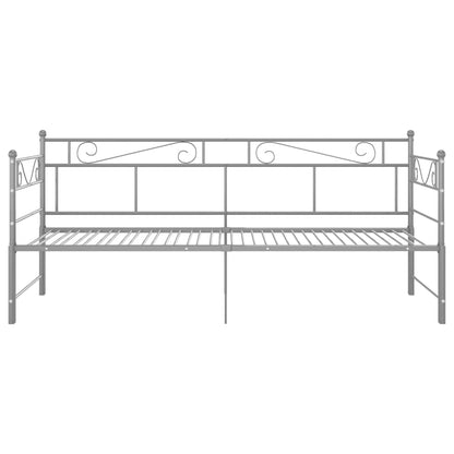 Utdragbar sängram bäddsoffa grå metall 90x200 cm