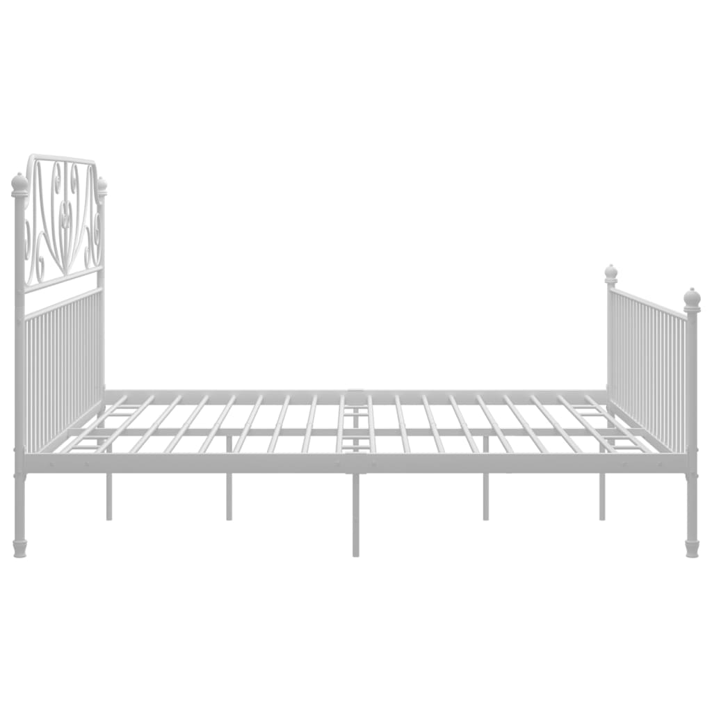 Sängram utan madrass vit metall 180x200 cm