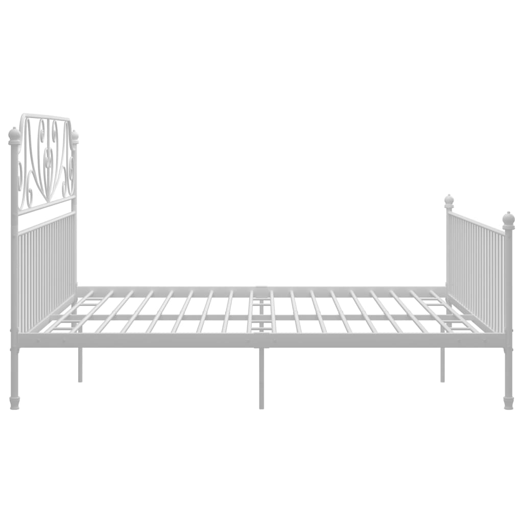 Sängram utan madrass vit metall 200x200 cm