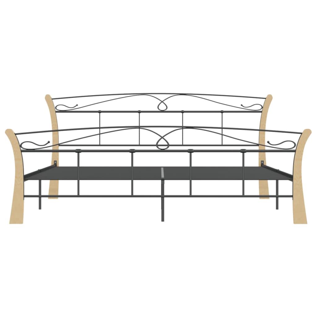 Sängram utan madrass svart metall 200x200 cm