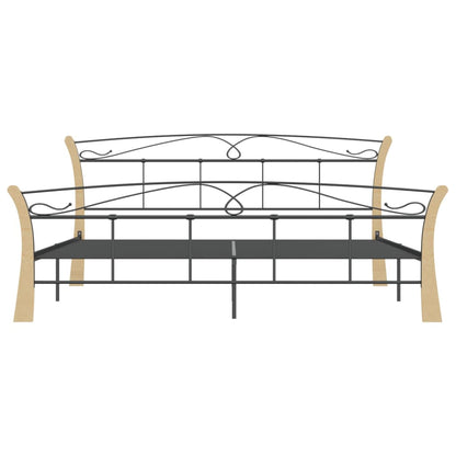 Sängram utan madrass svart metall 200x200 cm