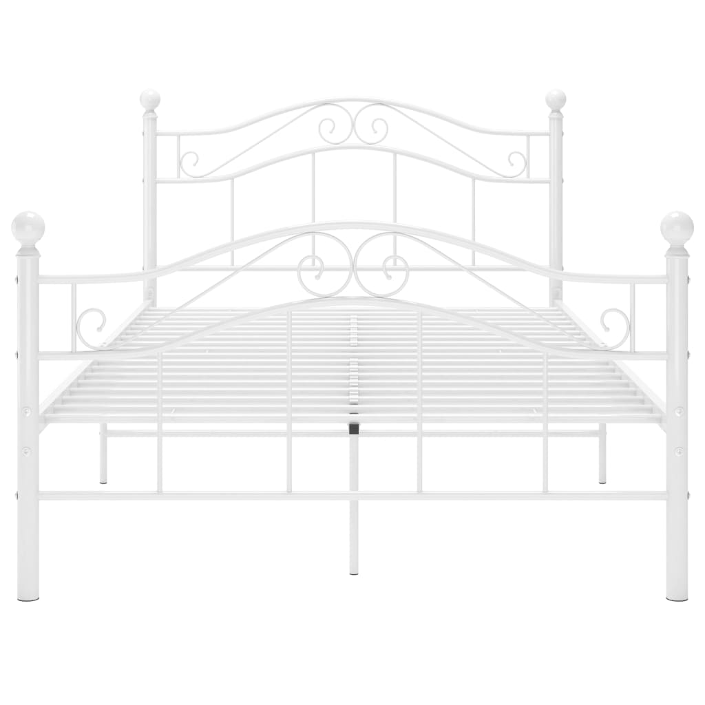 Sängram utan madrass vit metall 120x200 cm