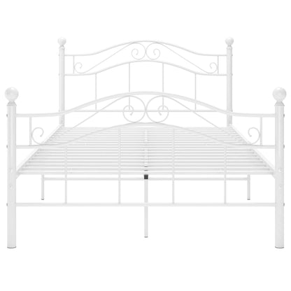 Sängram utan madrass vit metall 120x200 cm