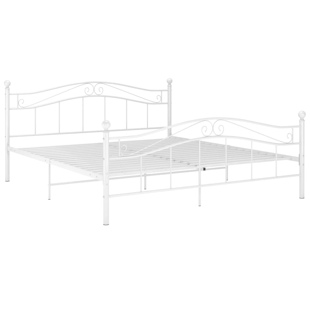 Sängram utan madrass vit metall 140x200 cm