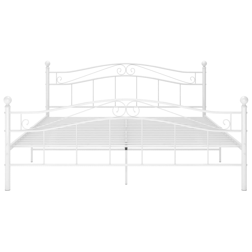 Sängram utan madrass vit metall 140x200 cm