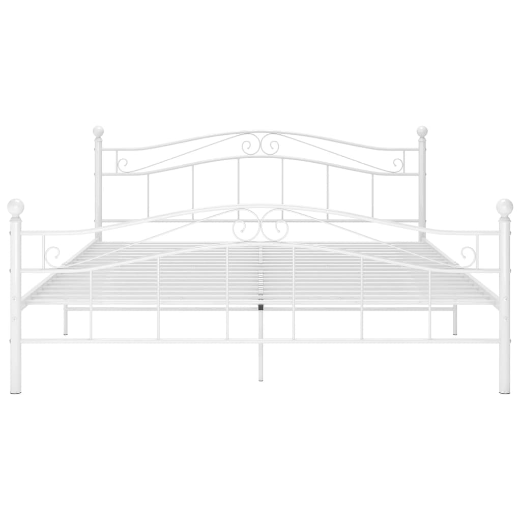 Sängram utan madrass vit metall 180x200 cm