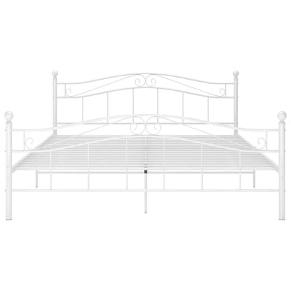 Sängram utan madrass vit metall 180x200 cm