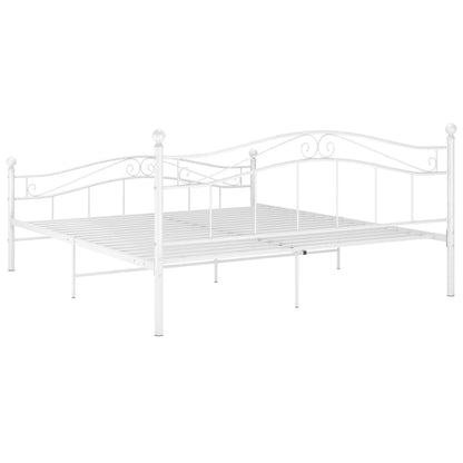 Sängram utan madrass vit metall 200x200 cm