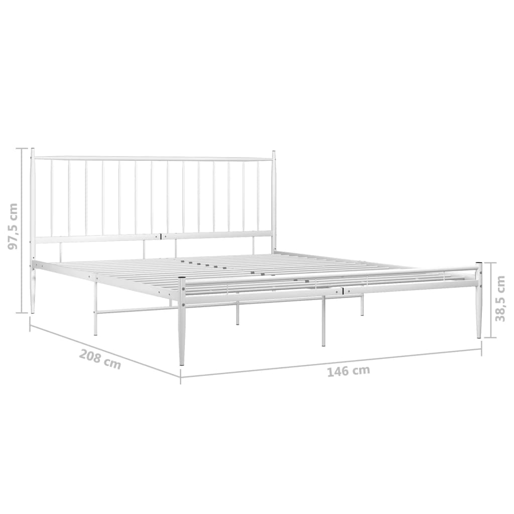 Sängram utan madrass vit metall 140x200 cm