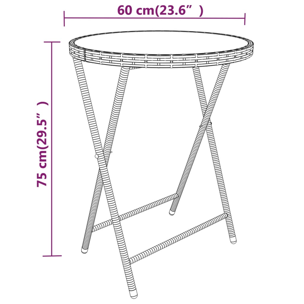 Caféset 5 delar konstrotting och härdat glas grå