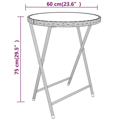 Caféset 5 delar konstrotting och härdat glas grå