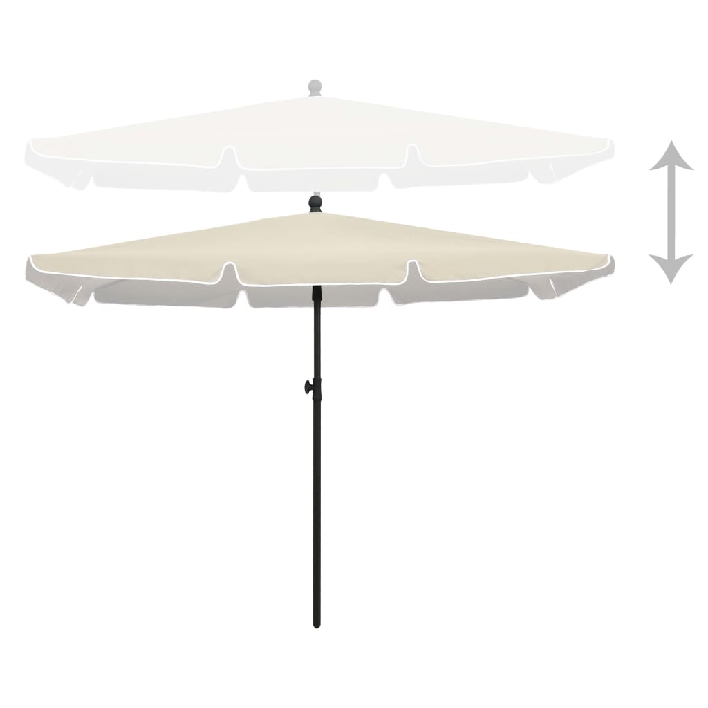 Parasoll med stång 210x140 cm sand