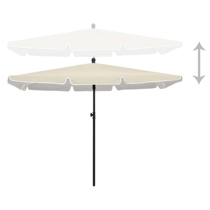 Parasoll med stång 210x140 cm sand