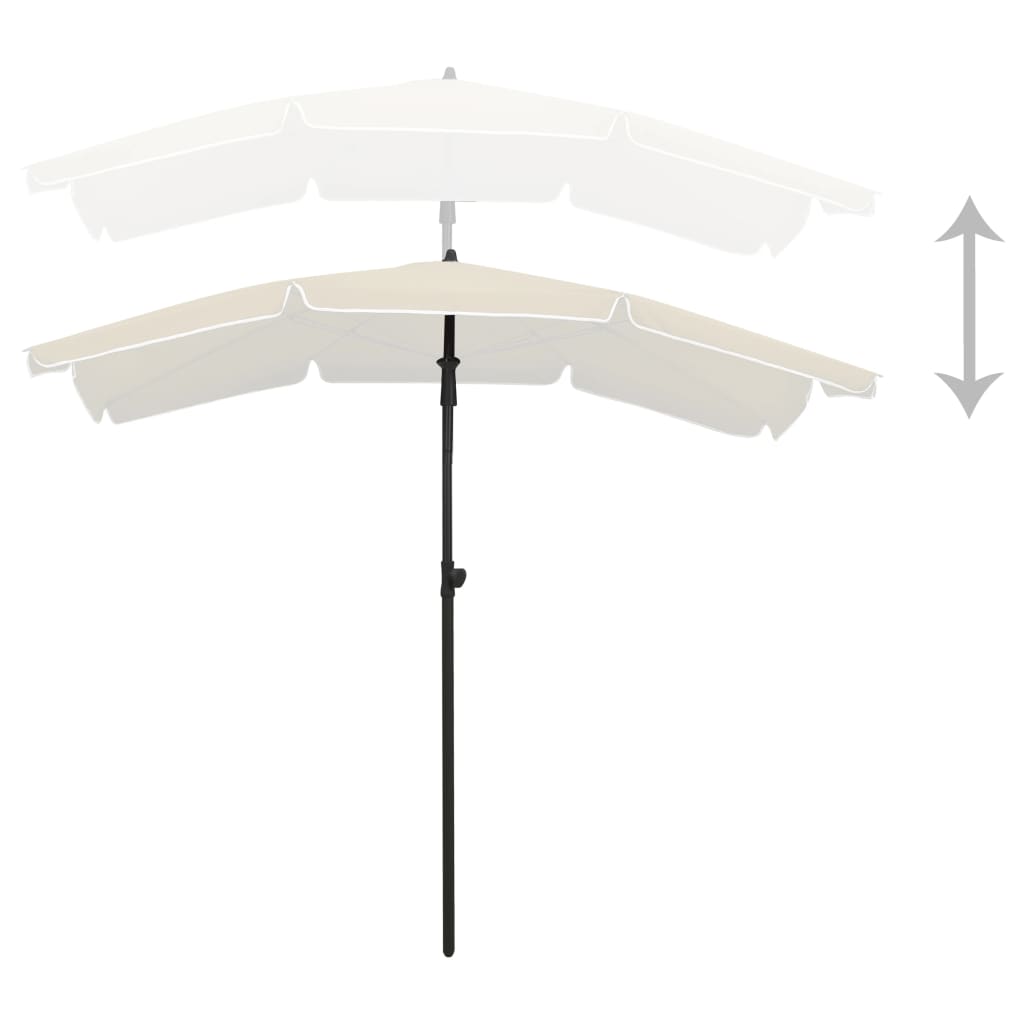 Parasoll med stång 200x130 cm sand