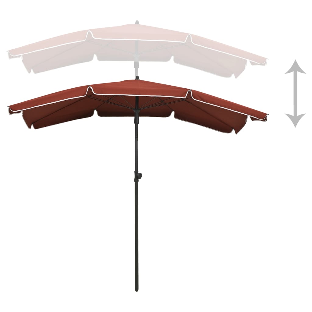 Parasoll med stång 200x130 cm terrakotta