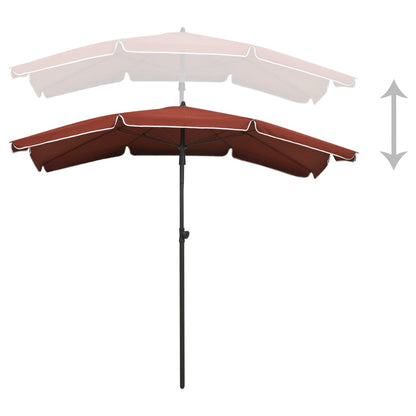 Parasoll med stång 200x130 cm terrakotta