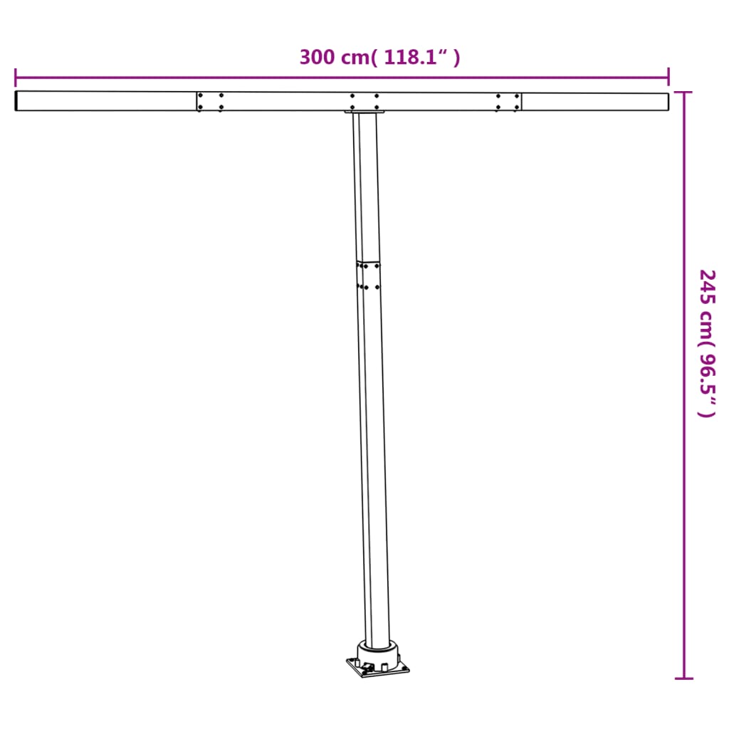 Markisstolpar set antracit 300x245 cm järn