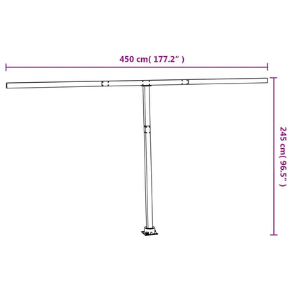 Markisstolpar set antracit 450x245 cm järn