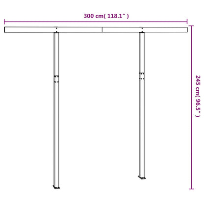 Markisstolpar set antracit 300x245 cm järn