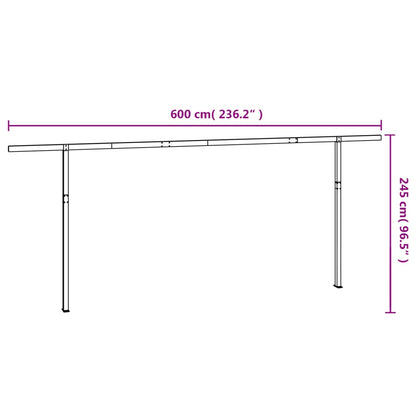 Markisstolpar set antracit 600x245 cm järn