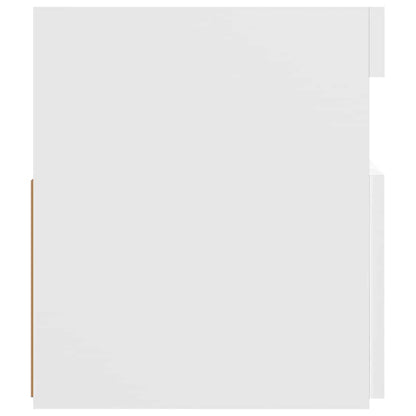 TV-bänk med LED-belysning vit 120x35x40 cm