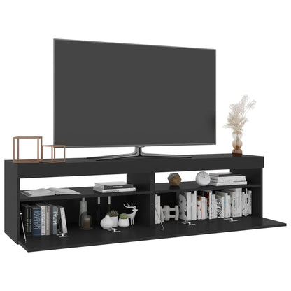 Tv-bänkar med LED-belysning 2 st svart 75x35x40 cm