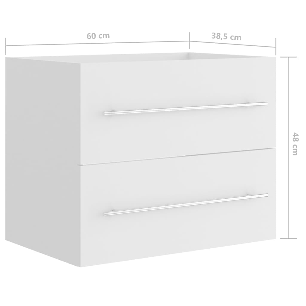 Tvättställsskåp vit 60x38,5x48 cm konstruerat trä