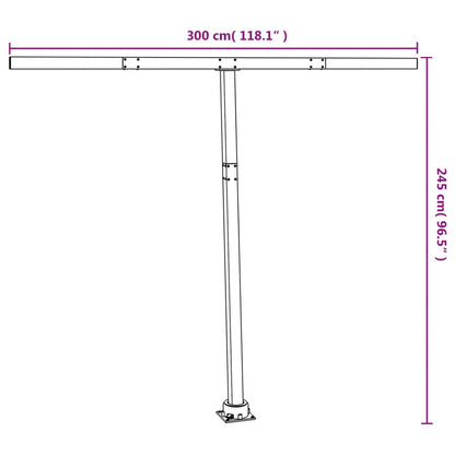 Markisstolpar set vit 300x245 cm järn