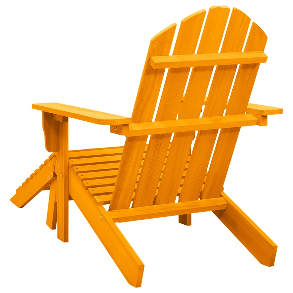 Adirondackstol med fotpall massivt granträ orange