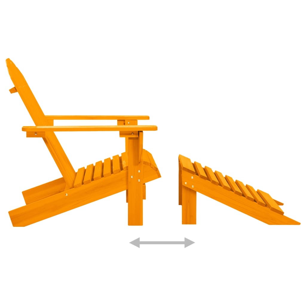 Adirondackstol med fotpall massivt granträ orange