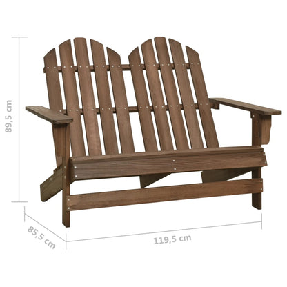 Adirondackstol 2-sits massivt granträ brun