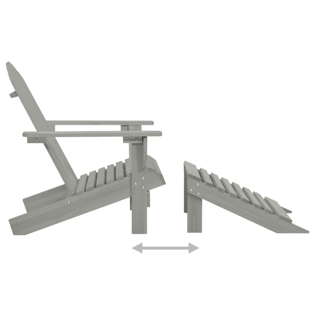 Adirondackstol med fotpall och bord massivt granträ