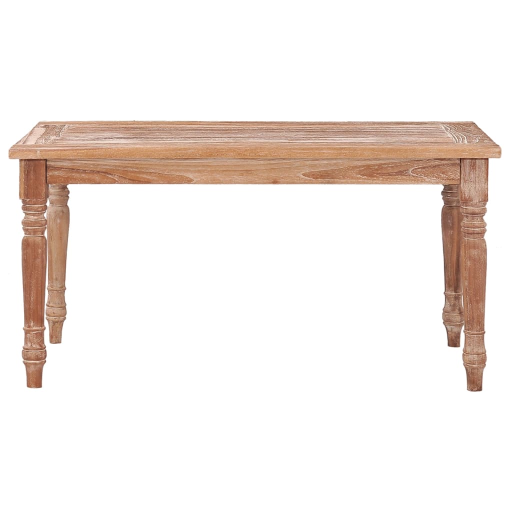 Batavia-soffbord 90x50x45 cm vitkalkad massiv teak