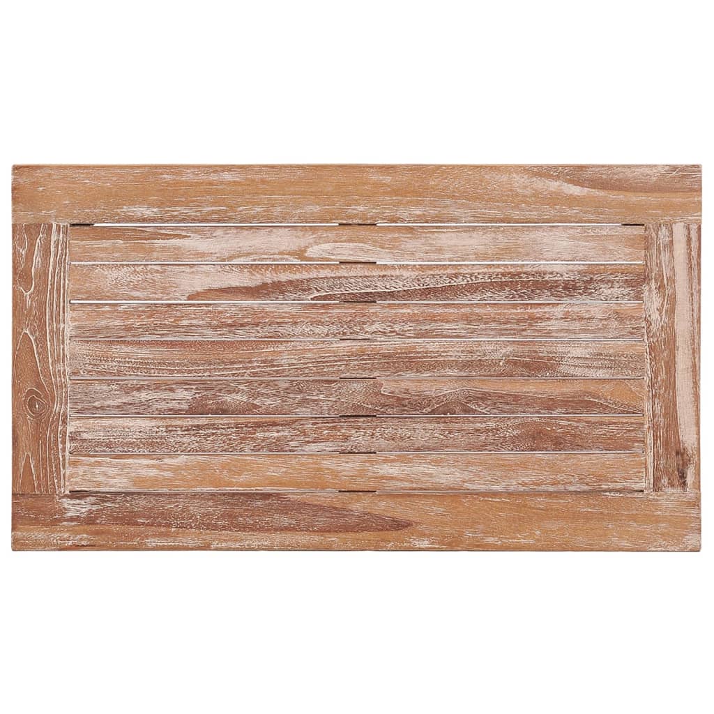 Batavia-soffbord 90x50x45 cm vitkalkad massiv teak