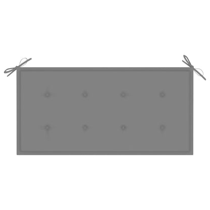 Trädgårdsbänk med grå dyna 112 cm massiv teak